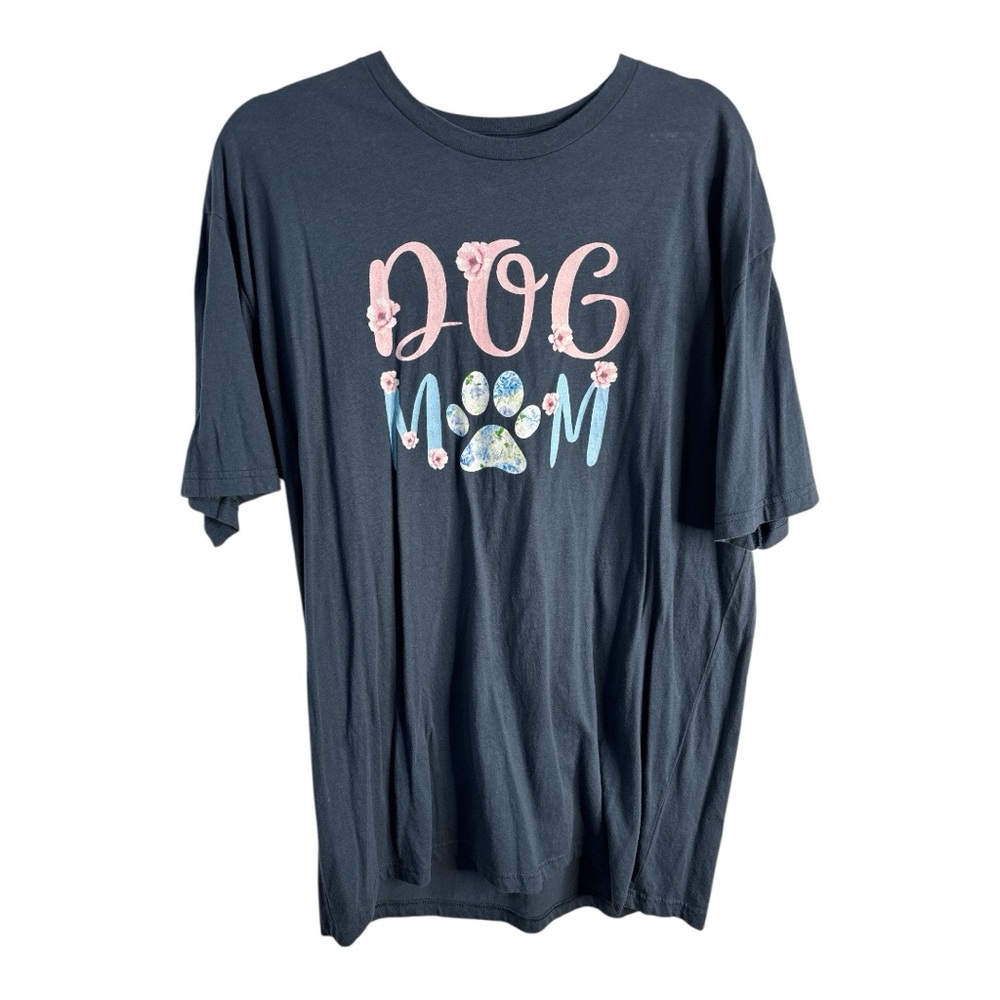 Next Level Apparel Women’s Dark Blue Dog Mom Graphic T-Shirt Size XXL Dog Lovers